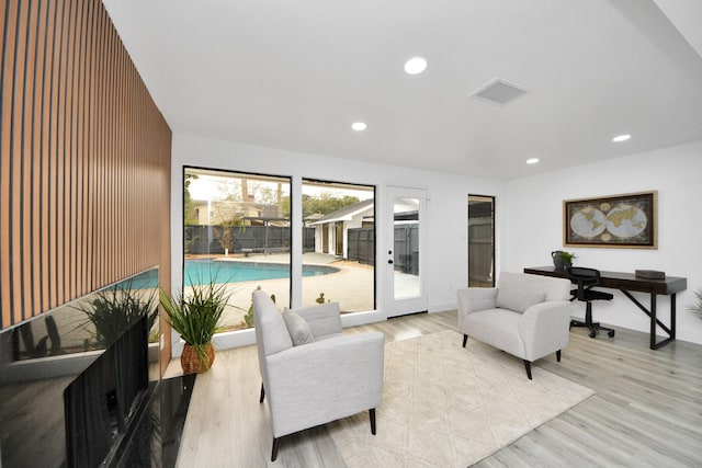 interior space featuring light wood-type flooring