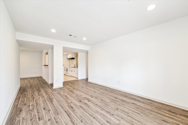 empty room featuring light wood-type flooring