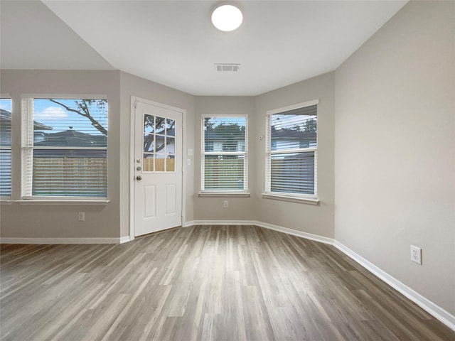 interior space with a wealth of natural light and wood-type flooring