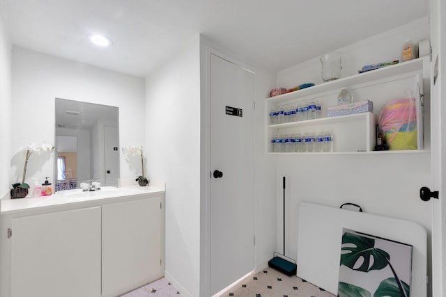 bathroom featuring vanity and tile patterned floors