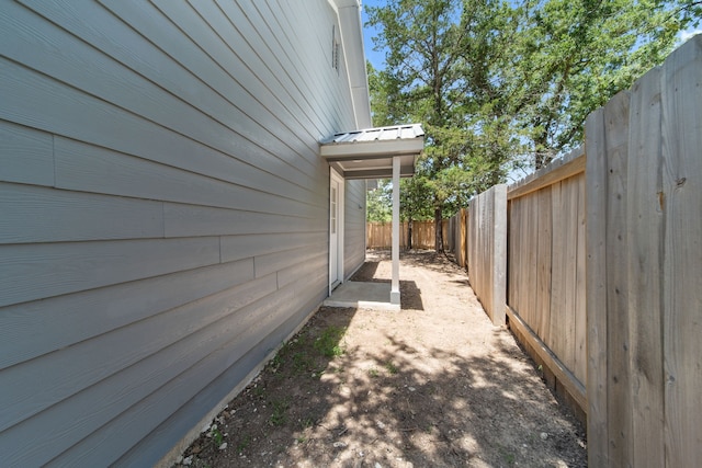 view of home's exterior with a fenced backyard