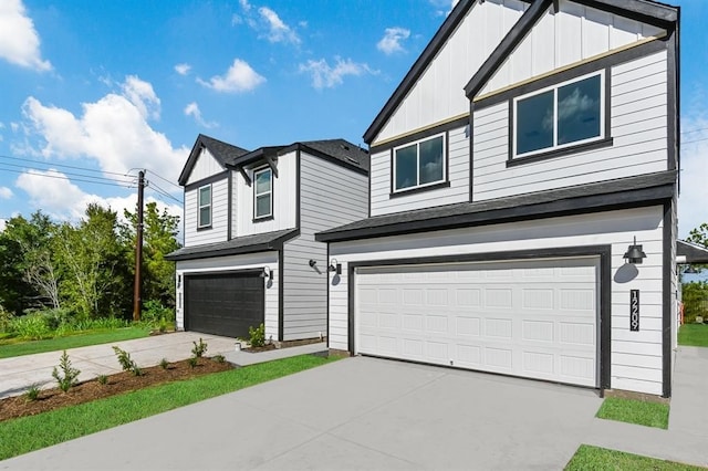 view of front of home with a garage