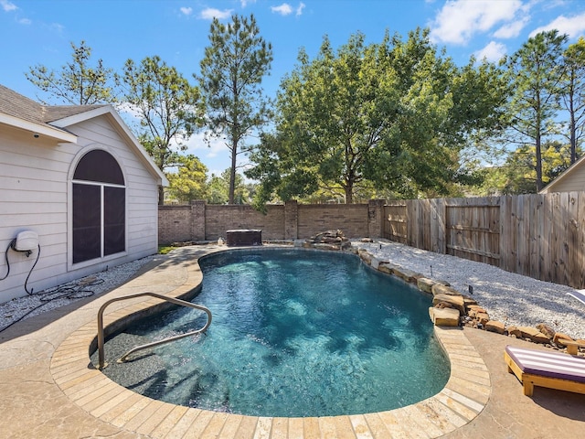 view of pool with a patio area