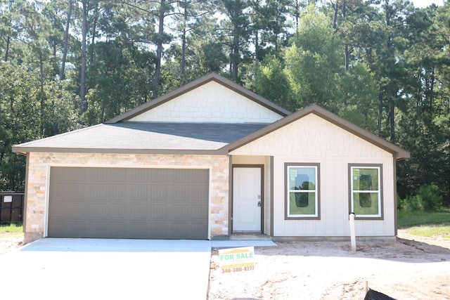 view of front of house with a garage