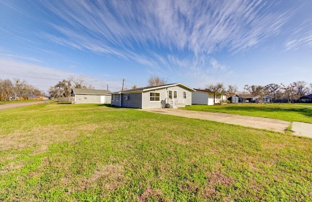 exterior space with a front lawn