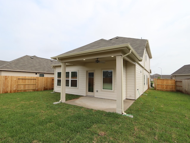 31907 Splendor Dr, Fulshear, TX 77441 - rear view of house with ceiling fan and a patio area