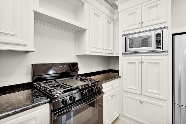 kitchen with white cabinets and stainless steel appliances