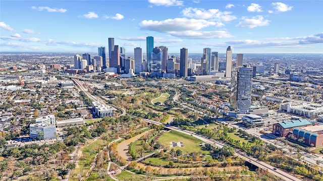drone / aerial view featuring a view of city