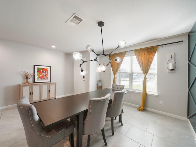 view of tiled dining space