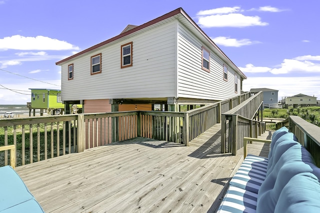 deck with a water view