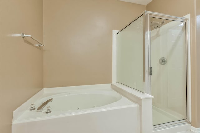 bathroom with plus walk in shower