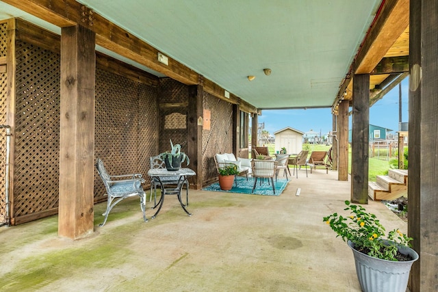 view of patio with an outdoor hangout area