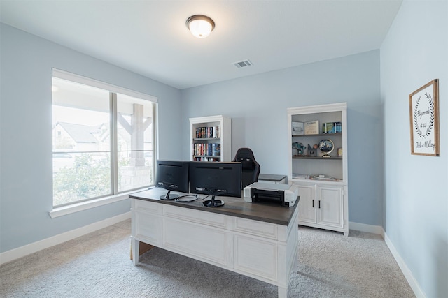 view of carpeted office