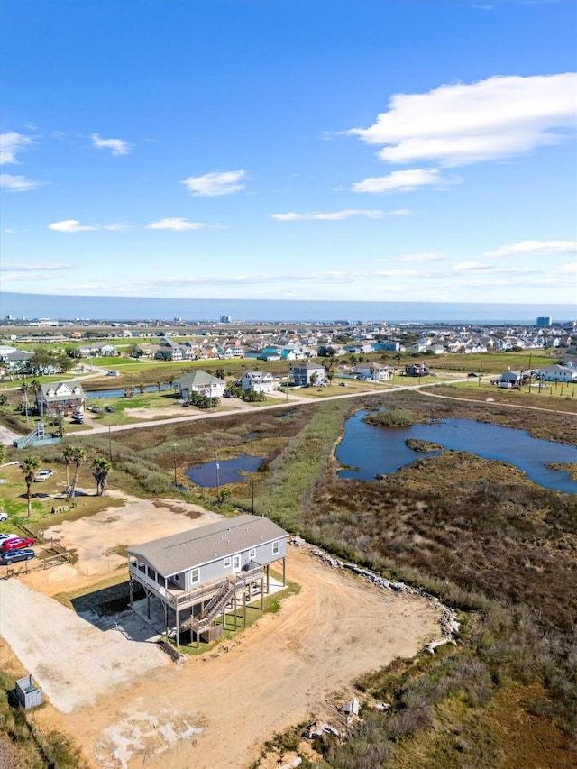 1623 Bay Meadows St, Galveston, TX 77554 - birds eye view of property featuring a water view