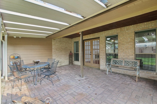 view of patio featuring french doors