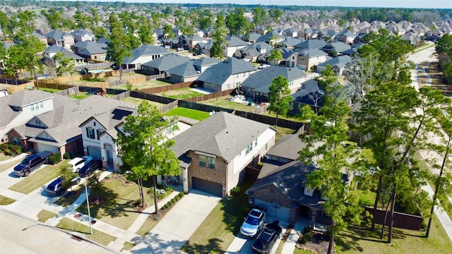 aerial view with a residential view