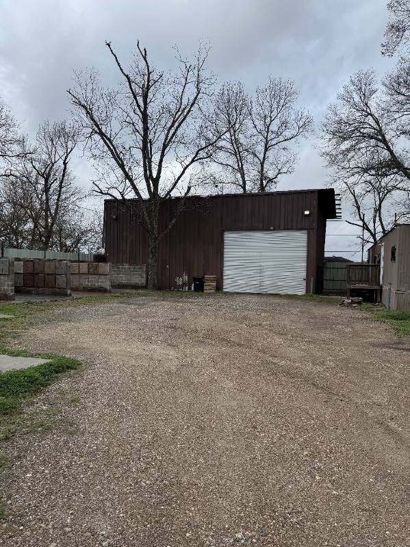 view of garage