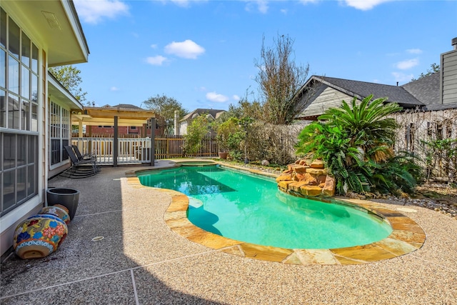 view of pool featuring a patio area