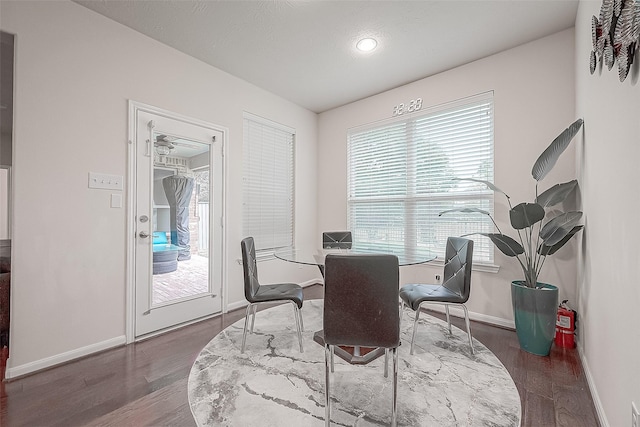 dining room featuring dark wood-type flooring