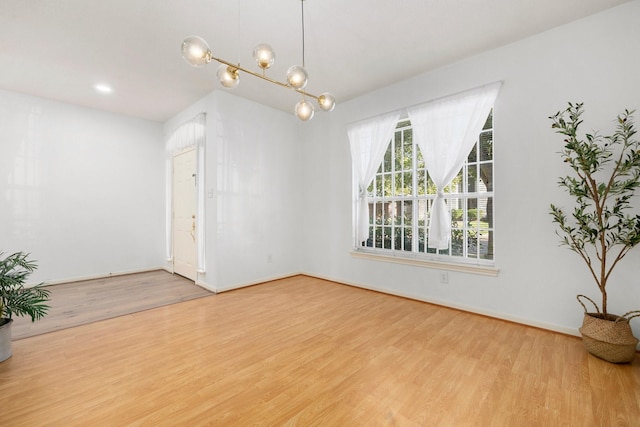 empty room featuring light wood-type flooring