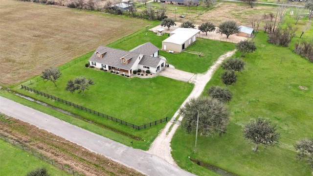 bird's eye view with a rural view