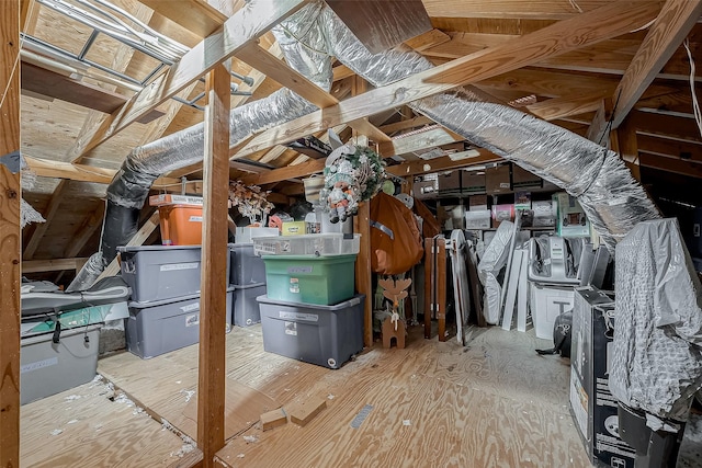 view of unfinished attic