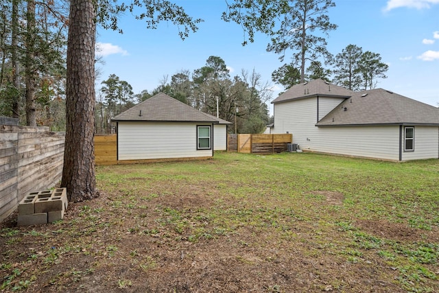 view of yard featuring central AC