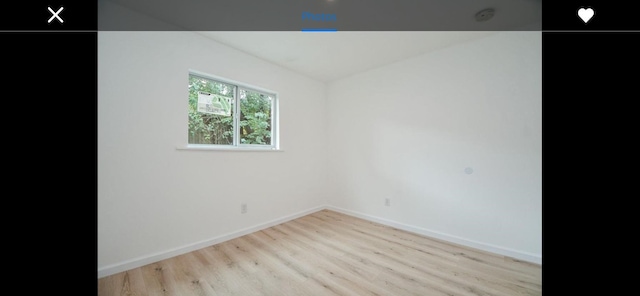 empty room featuring light hardwood / wood-style flooring