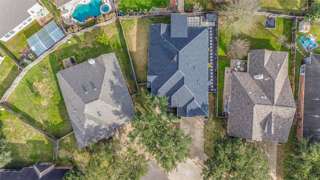 bird's eye view with a residential view