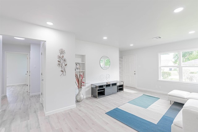 living room featuring light hardwood / wood-style floors