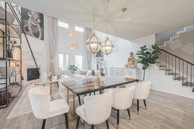 dining room with hardwood / wood-style flooring