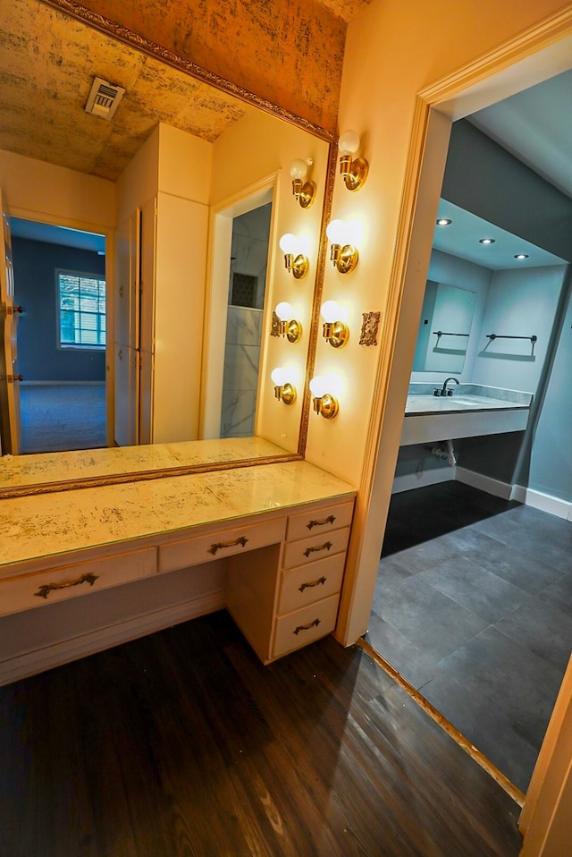 bathroom featuring hardwood / wood-style floors