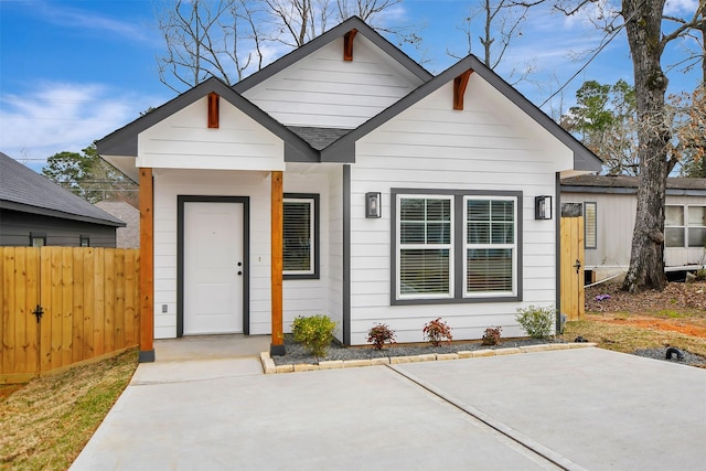 view of front of house with a patio