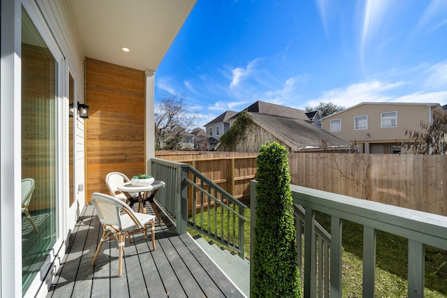 balcony with a residential view