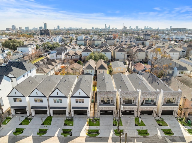 aerial view featuring a residential view and a city view