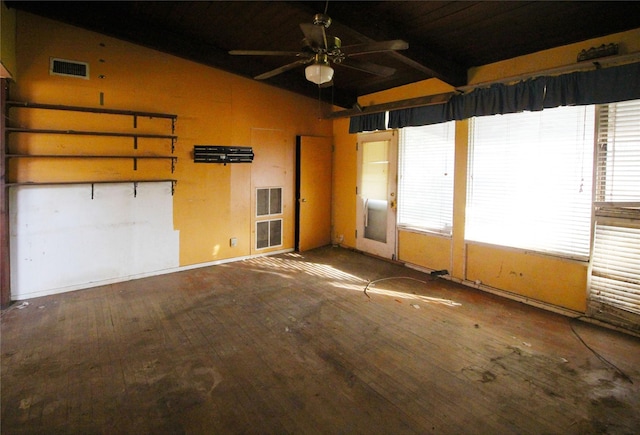 602 Brightwood Pl, San Antonio, TX 78209 - unfurnished room with vaulted ceiling, hardwood / wood-style floors, and ceiling fan