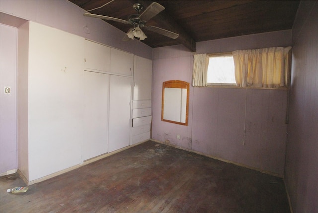602 Brightwood Pl, San Antonio, TX 78209 - empty room featuring ceiling fan, wood ceiling, and dark hardwood / wood-style floors