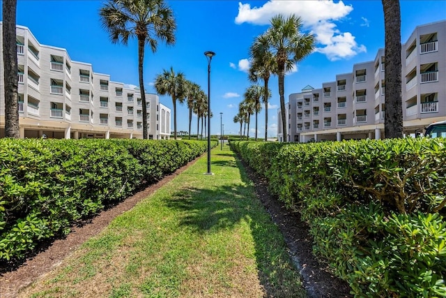 view of community with a lawn