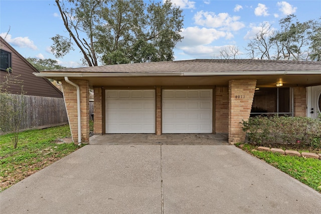 view of garage