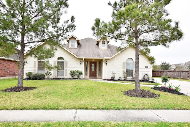 view of front of home with a front lawn