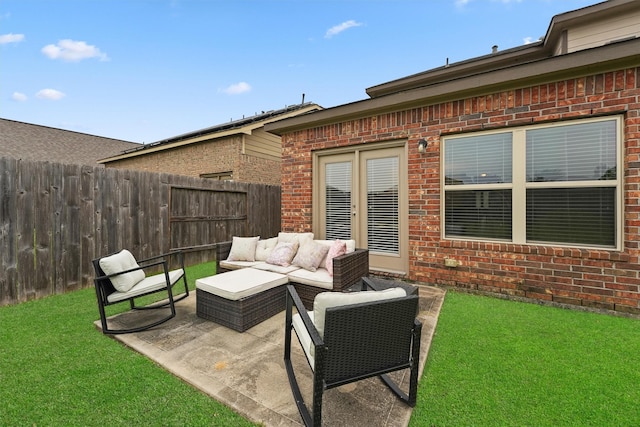 view of patio with outdoor lounge area