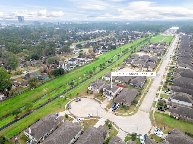 bird's eye view with a residential view