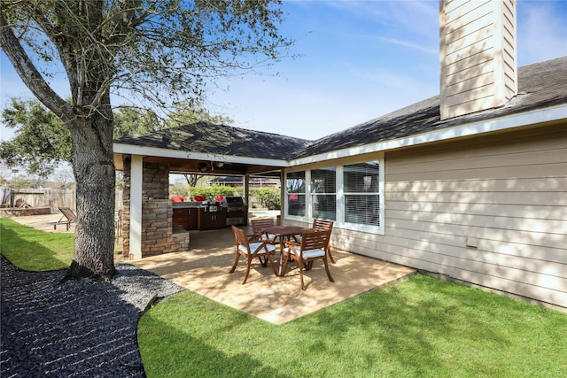 view of patio / terrace with a grill