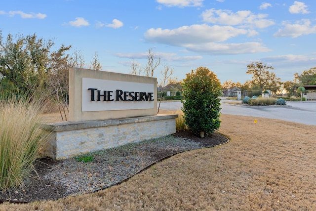 view of community sign