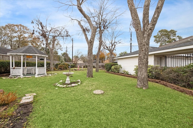 view of yard featuring a gazebo