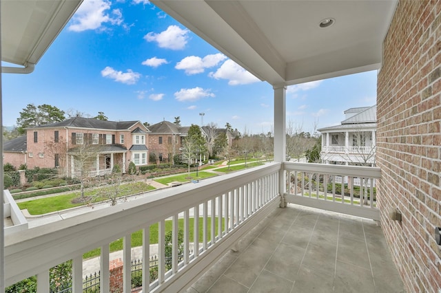 balcony with a residential view