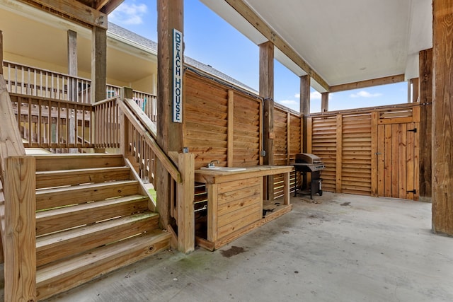 view of patio with a grill