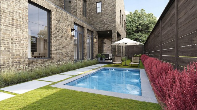 2002 Park St, Houston, TX 77019 - outdoor pool featuring a yard