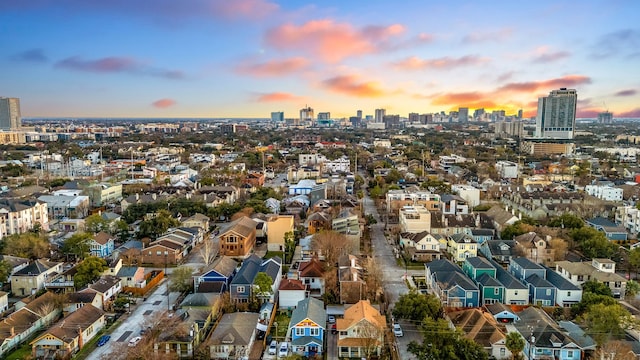 aerial view featuring a view of city and a residential view