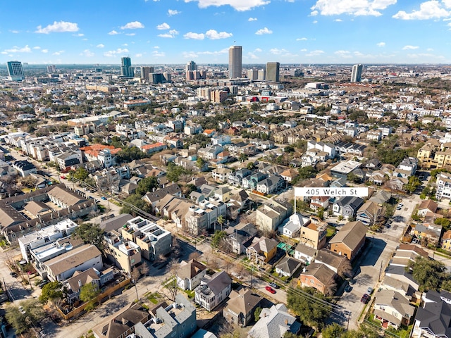 drone / aerial view with a view of city